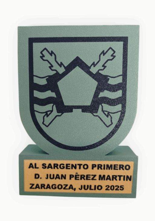 Metopas Personalizadas con Escudo de Unidad – Reconocimiento en formato moderno y 100% impreso en 3D